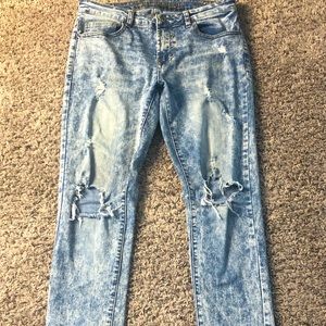Size 30/30 blue tie died skinny jeans